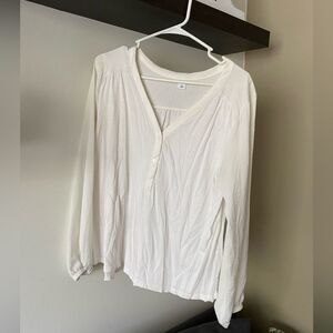 Old Navy Lightweight Elegant Long Sleeve White Women's Top Size Large